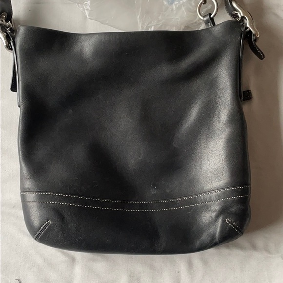 Coach black leather crossbody satchel - Picture 4 of 7